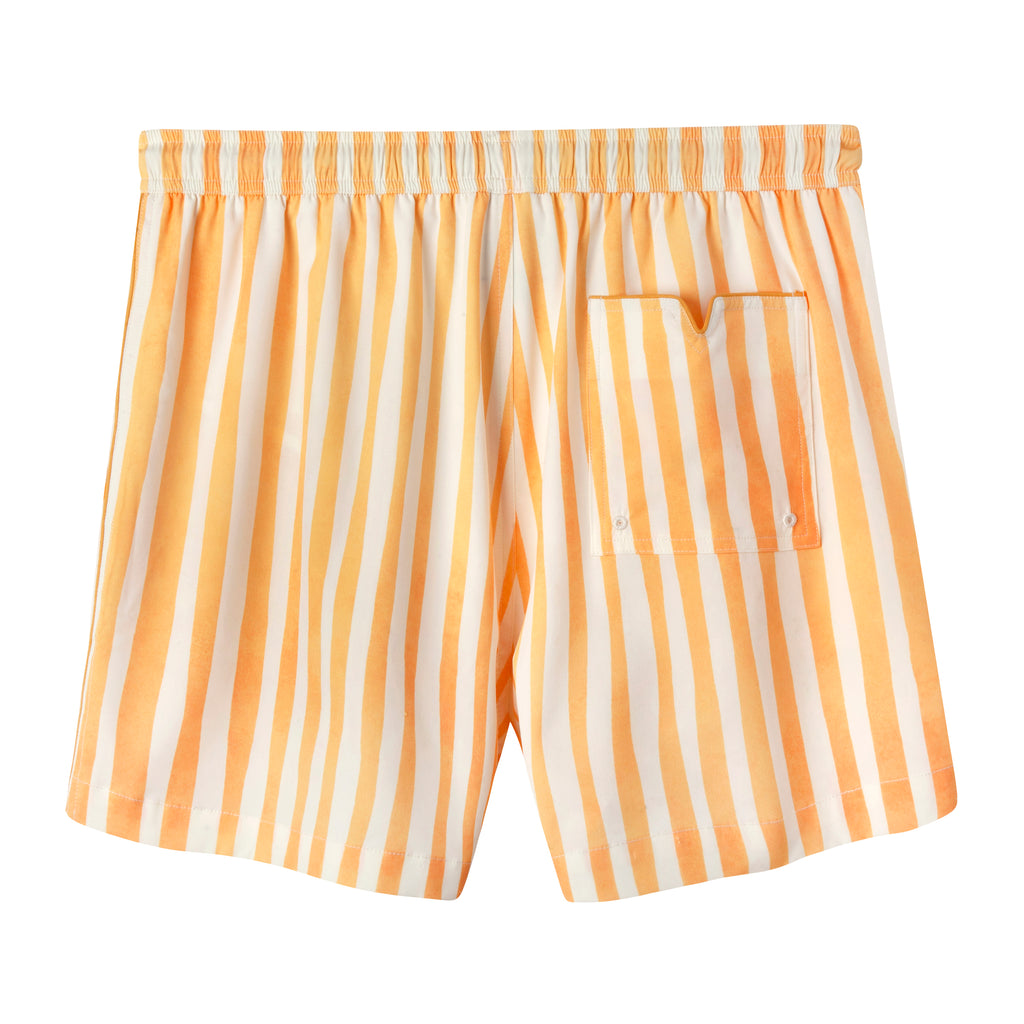 A pair of shorts with yellow and white stripes