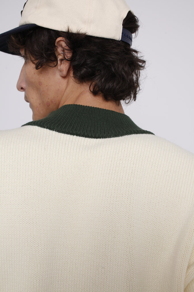 Back view of a male model in the sweater