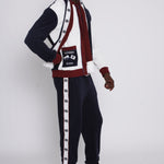 Male model wearing full apres ski set