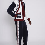 Male model in full apres ski cabana set