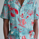 Close up of male model wearing top