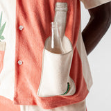 Close up of male model with tequila bottle in the tequila pocket
